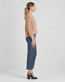 Ryan Roche Cashmere Fisherman's Sweater in Rose | side view