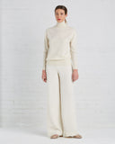 Ryan Roche Cashmere Turtleneck Sweater and Wide-leg Silk Pants | Ivory