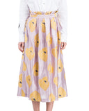 SUNO Metallic Floral Midi Skirt | front view