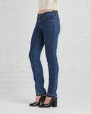 TOME Upcycled Denim Skinny Jeans | variation of tonal denim side view