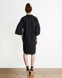 TOME Cotton Ruffled Peasant Tunic in Black | back view