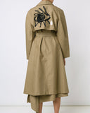 TOME Tailored Trench Coat with embroidered evil eye and Swarovksi crystal-embellished tear drop