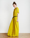 TOME Oversized Matelasse Jumpsuit in Citron Yellow | Made in New York