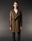 Brogden Wool & Leather Coat | saans.com