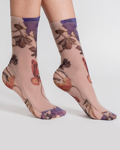 Darner Socks | Nude Floral Socks