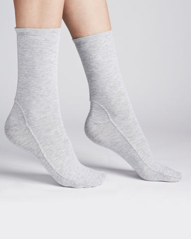 Darner Socks | Bamboo Jersey Socks in Light Grey