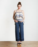 Tanya Taylor Ione Top in Textured Sunset Stripe | full view