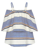 Tanya Taylor Ione Top in Textured Sunset Stripe | back view