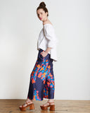 Tanya Taylor Tilda Pant in Floral / Blue | Made in USA